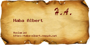 Haba Albert névjegykártya