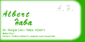 albert haba business card